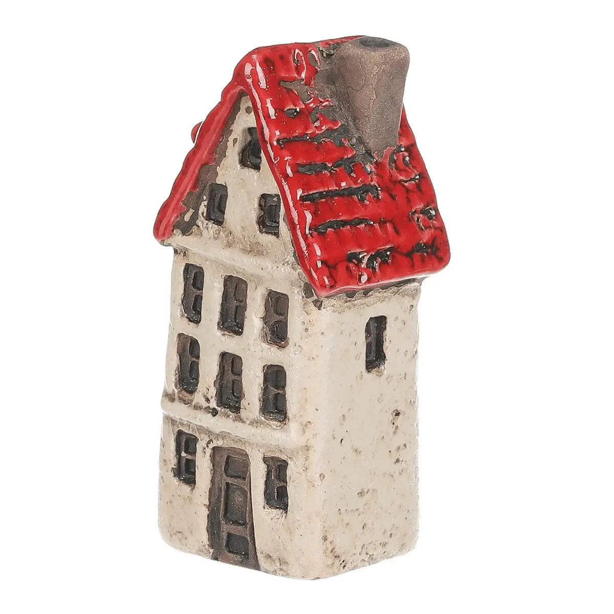 Domeček keramický - patrový, vel. S, béžový-červený KEK9933-S