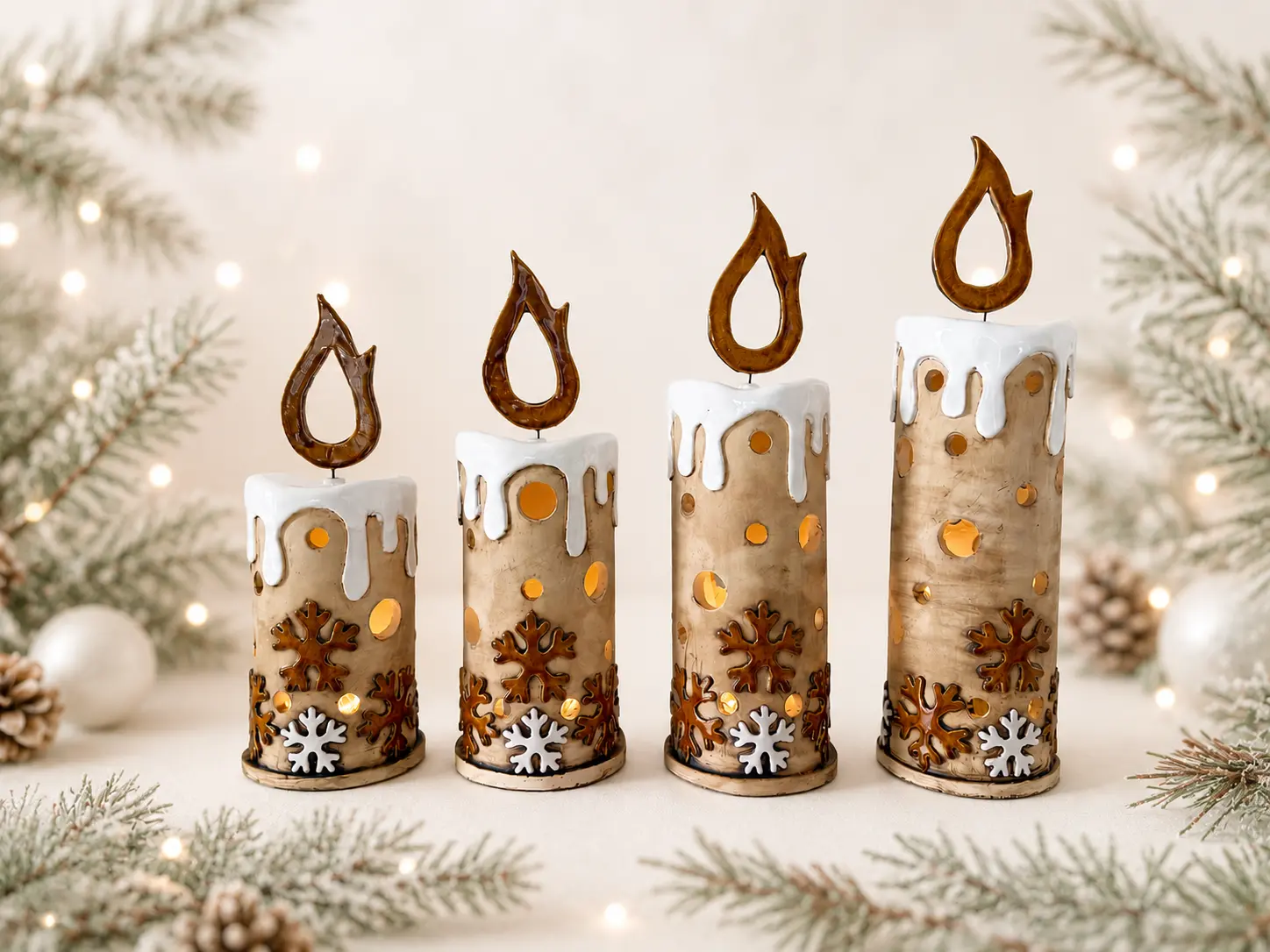 Adventní keramické svíce 4 ks - náhled 2