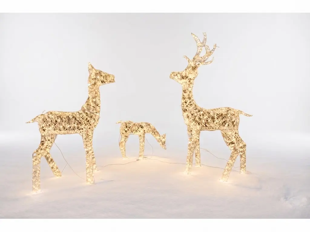 svítící Set Jelení rodina se záblesky 1490LED teplá