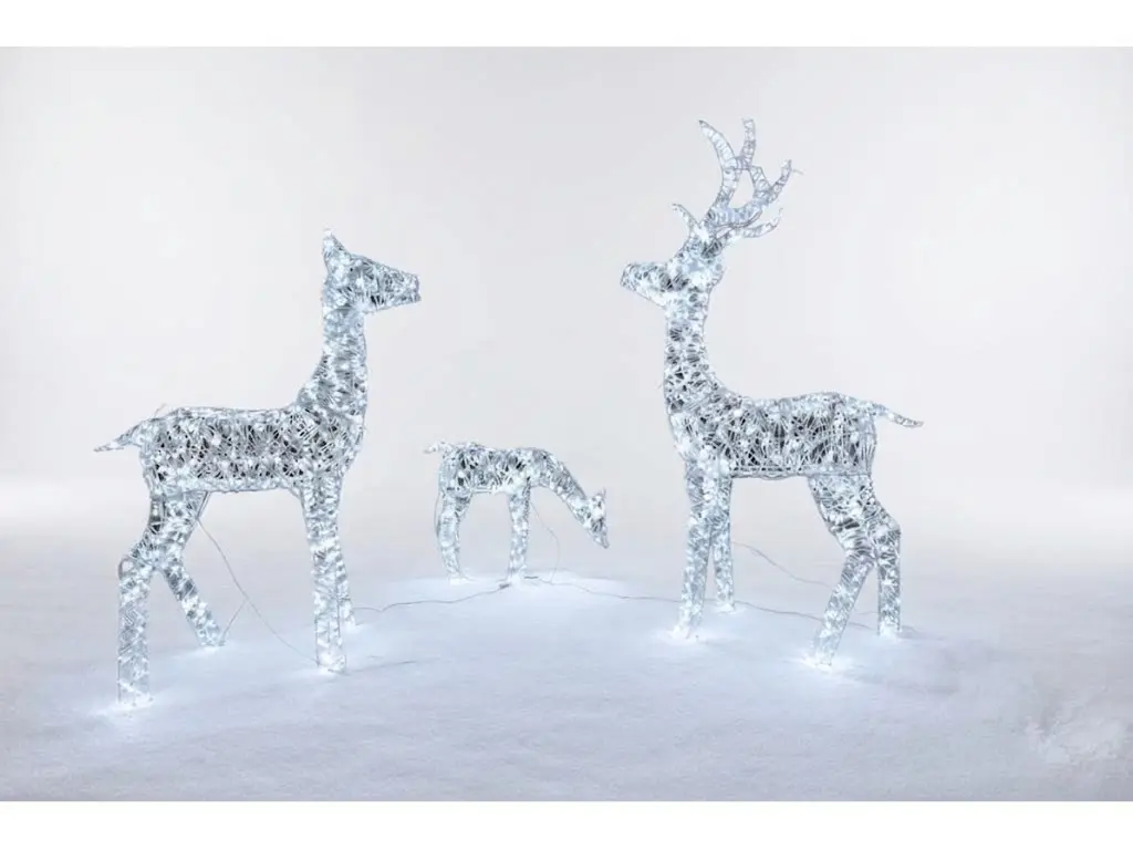 Svítící Set Jelení rodina se záblesky 1490LED teplá