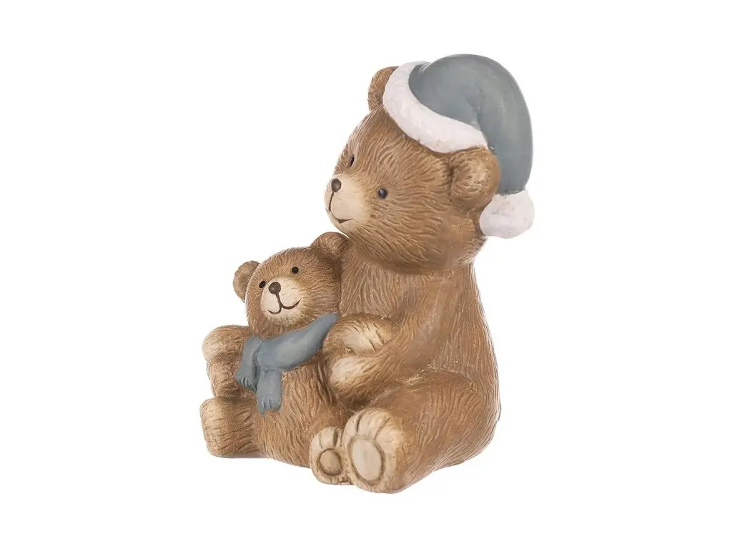 Medvěd s medvídětem - sedící, keramická figurka - náhled 2